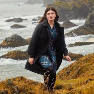 eloquii plaid forest green dress size 16 C4